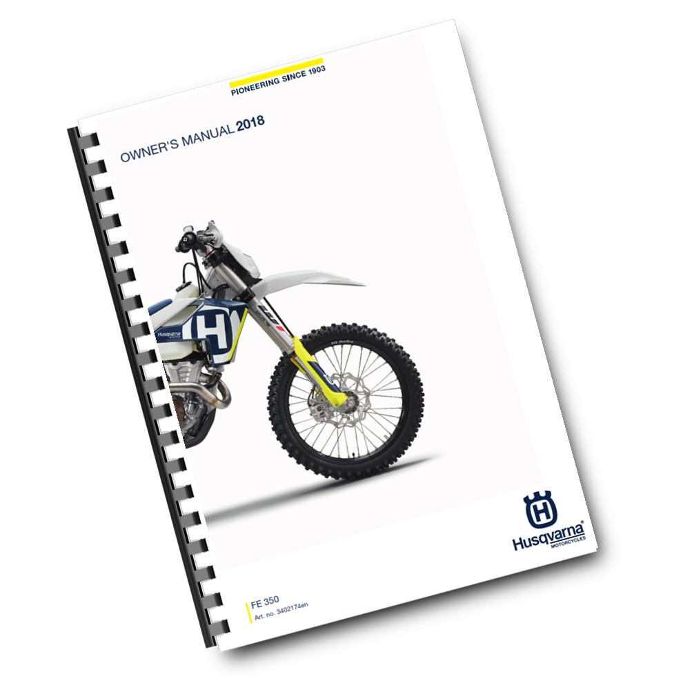 Official Husqvarna 2018 FE 350 Owners Manual (Digital & Physical Copy)