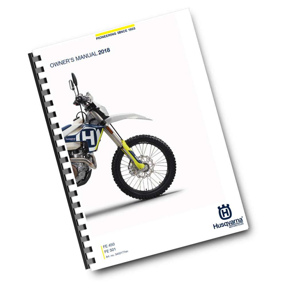 Official Husqvarna 2018 FE 450 & FE 501 US Owners Manual (Digital & Physical Copy)