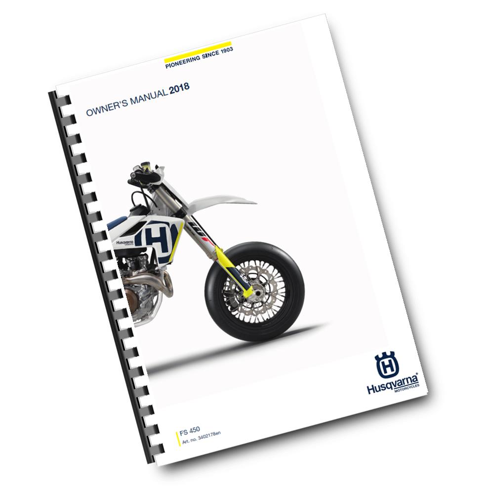 Official Husqvarna 2018 FS 450 Owners Manual (Digital & Physical Copy)