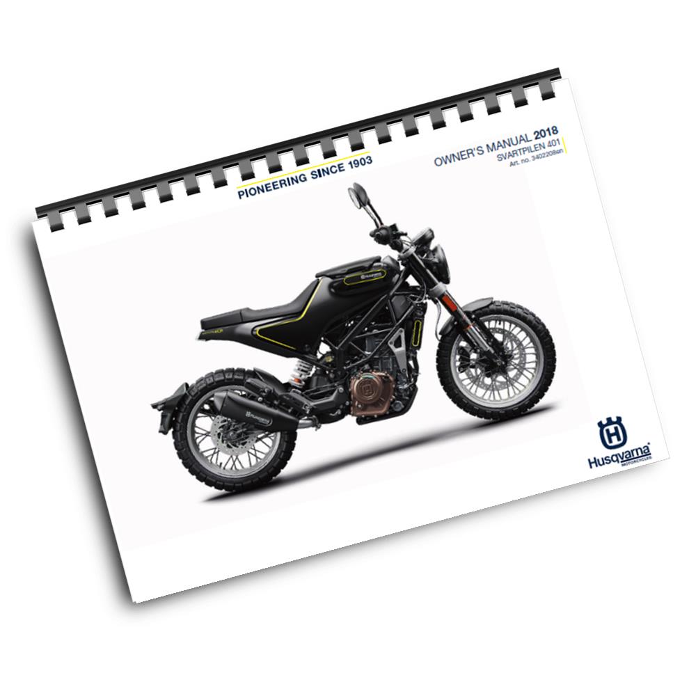Official Husqvarna 2018 Svartpilen 401 Owners Manual (Digital & Physical Copy)
