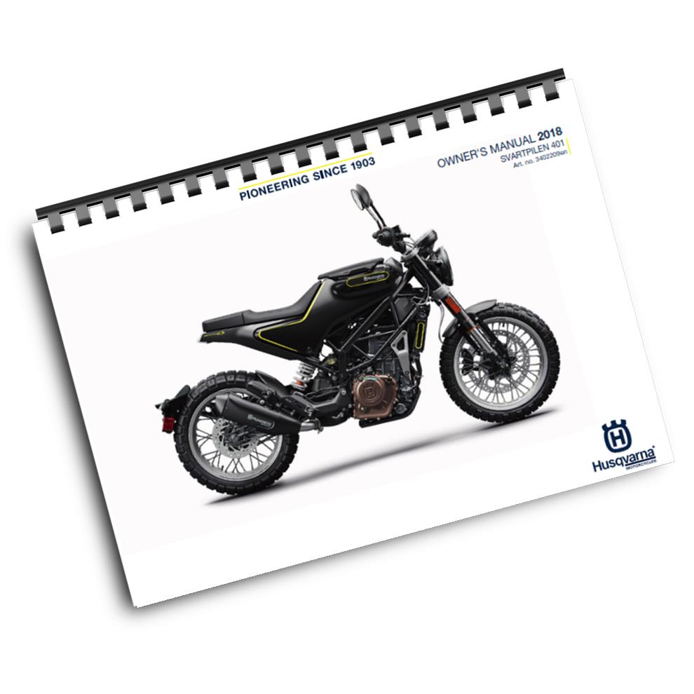 Official Husqvarna 2018 Svartpilen 401 US Owners Manual (Digital & Physical Copy)
