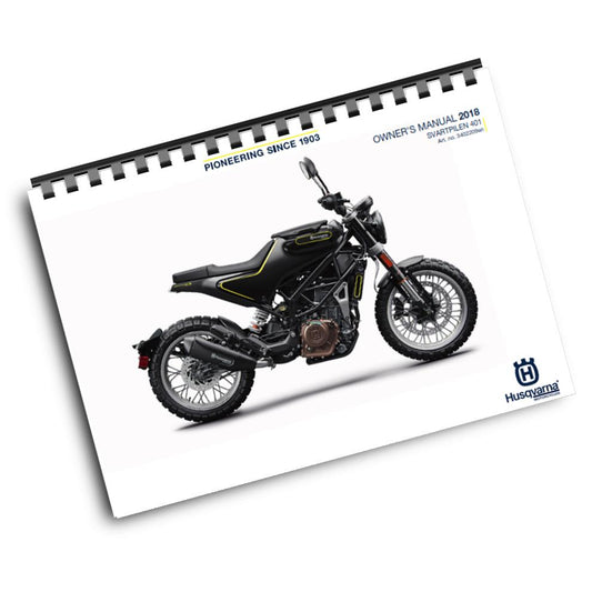Official Husqvarna 2018 Svartpilen 401 US Owners Manual (Digital & Physical Copy)