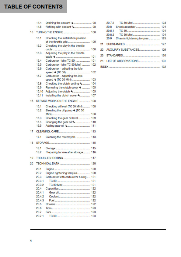 Official Husqvarna 2018 TC 50 & TC 50 Mini Owners Manual (Digital & Physical Copy)