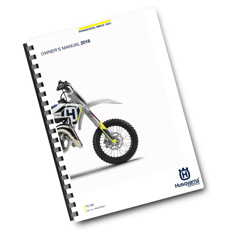 Official Husqvarna 2018 TC 65 Owners Manual (Digital & Physical Copy)