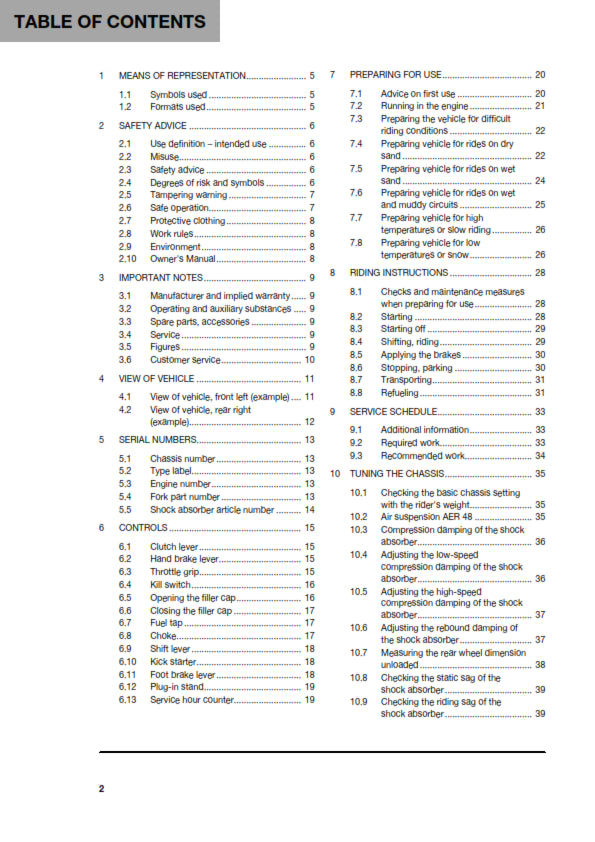 Official Husqvarna 2018 TC 125 Owners Manual (Digital & Physical Copy)