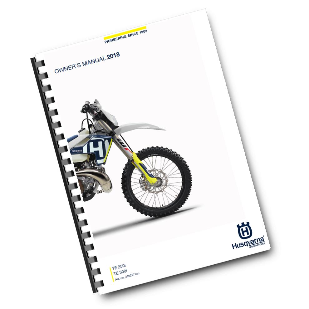 Official Husqvarna 2018 TE 250i & TE 300i Owners Manual (Digital & Physical Copy)
