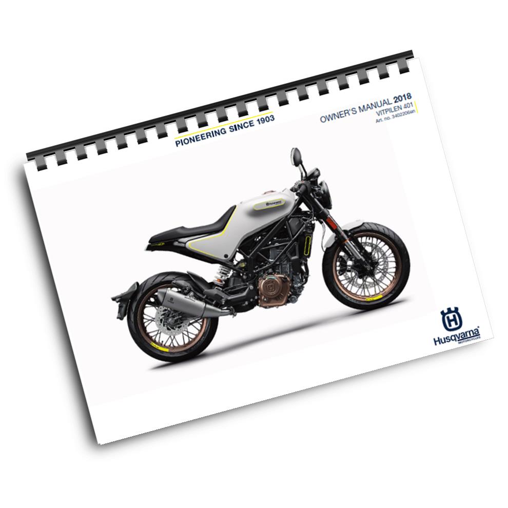 Official Husqvarna 2018 Vitpilen 401 Owners Manual (Digital & Physical Copy)