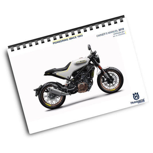 Official Husqvarna 2018 Vitpilen 401 Owners Manual (Digital & Physical Copy)