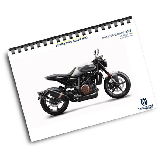 Official Husqvarna 2018 Vitpilen 701 Owners Manual (Digital & Physical Copy)