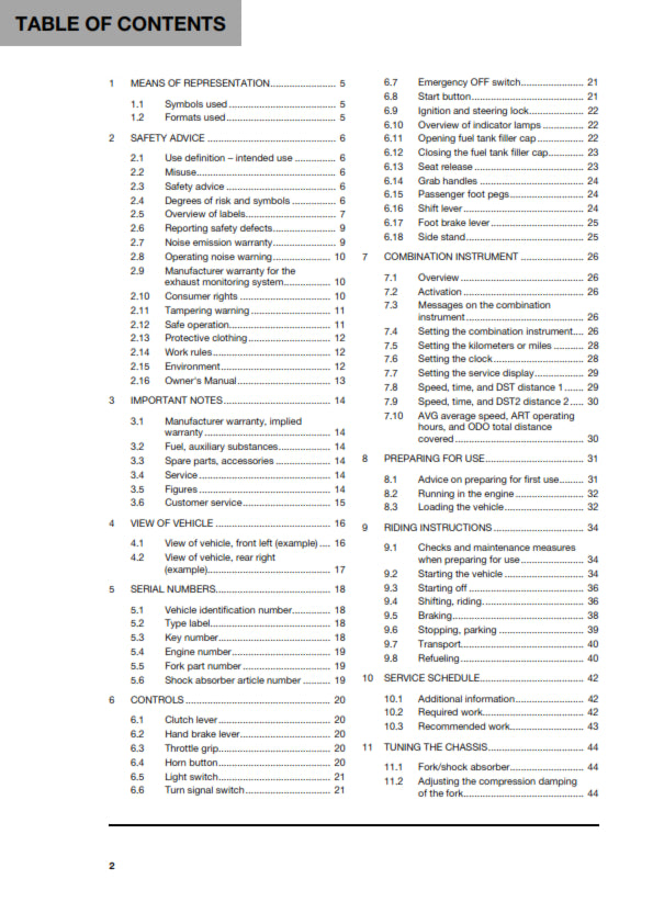 Official Husqvarna 2019 701 Enduro US Owners Manual (Digital & Physical Copy)