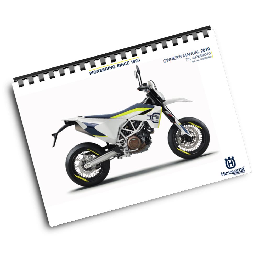 Official Husqvarna 2019 701 Supermoto Owners Manual (Digital & Physical Copy)