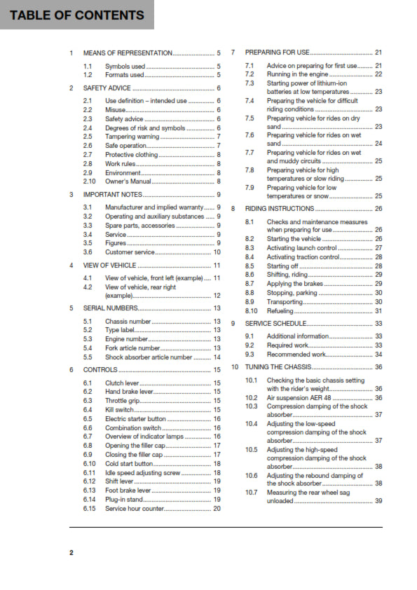 Official Husqvarna 2019 FC 250 Owners Manual (Digital & Physical Copy)