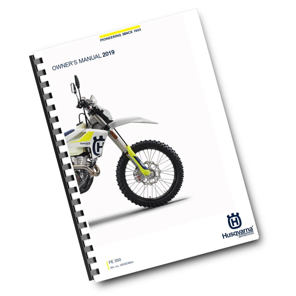 Official Husqvarna 2019 FE 350 US Owners Manual (Digital & Physical Copy)