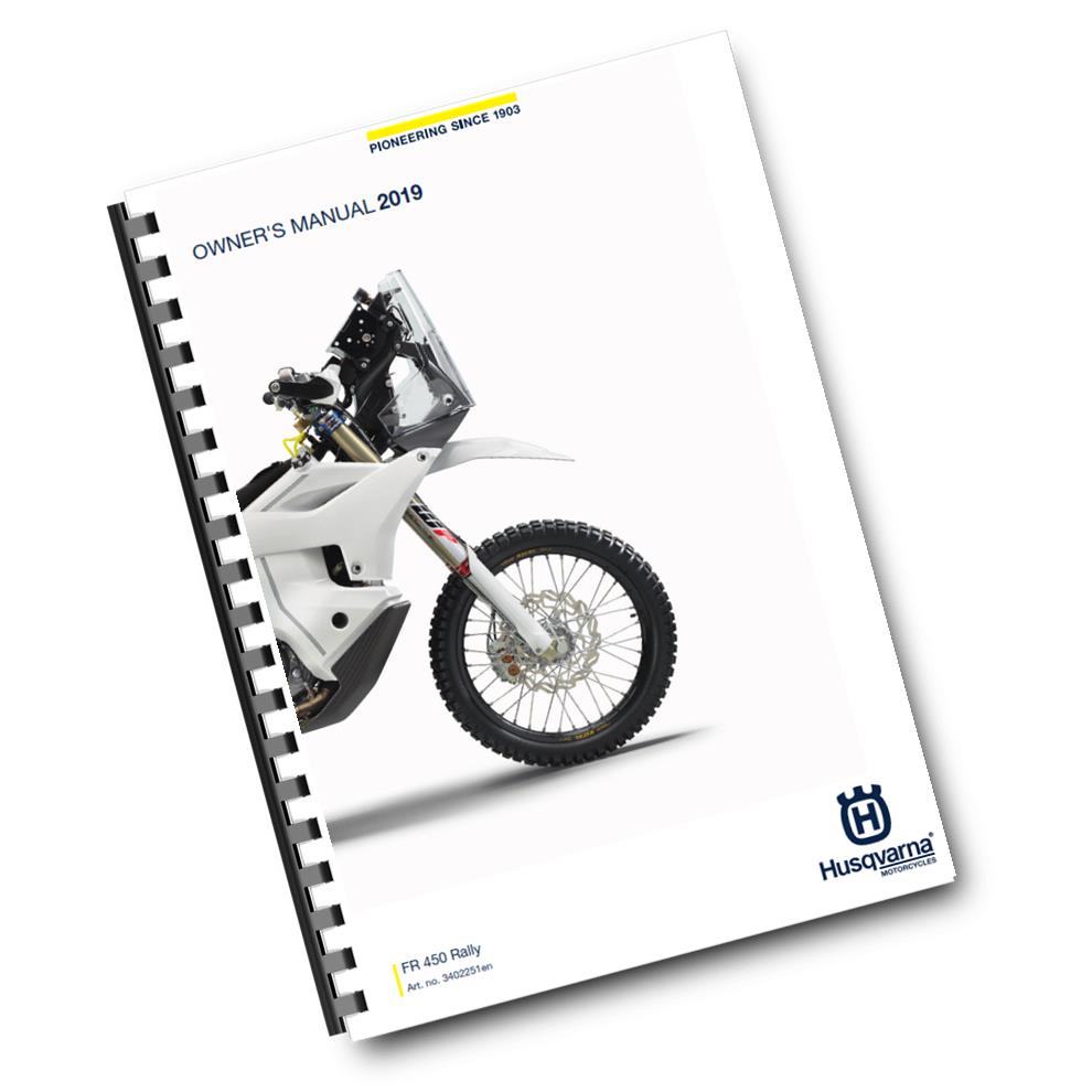 Official Husqvarna 2019 FR 450 Rally Owners Manual (Digital & Physical Copy)