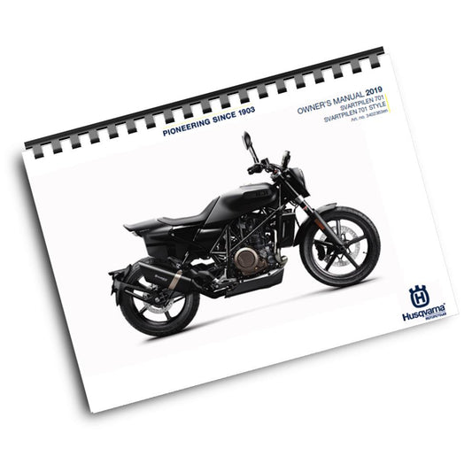 Official Husqvarna 2019 Svartpilen 701 & 701 Style Owners Manual (Digital & Physical Copy)