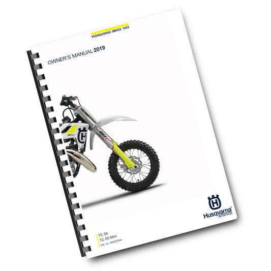 Official Husqvarna 2019 TC 50 & TC 50 Mini Owners Manual (Digital & Physical Copy)