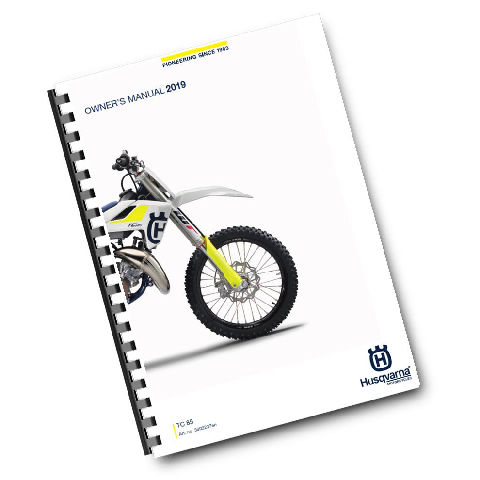Official Husqvarna 2019 TC 85 19/16 & 17/14 Owners Manual (Digital & Physical Copy)