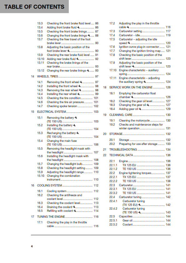 Official Husqvarna 2019 TX 125 & TE 150 Owners Manual (Digital & Physical Copy)