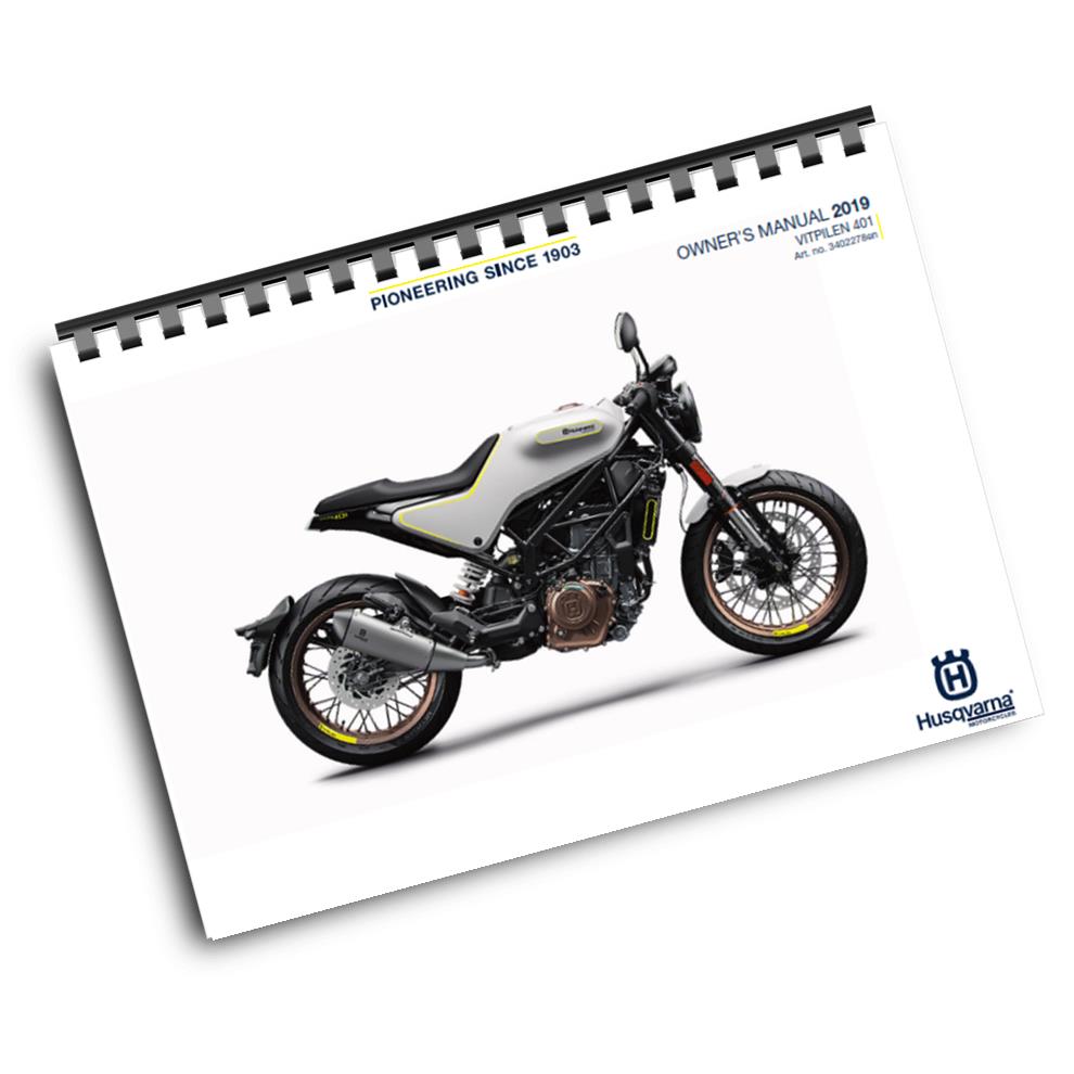 Official Husqvarna 2019 Vitpilen 401 Owners Manual (Digital & Physical Copy)