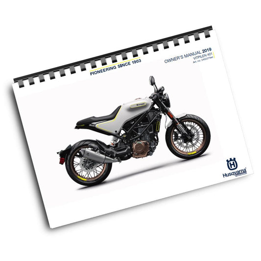 Official Husqvarna 2019 Vitpilen 401 US Owners Manual (Digital & Physical Copy)