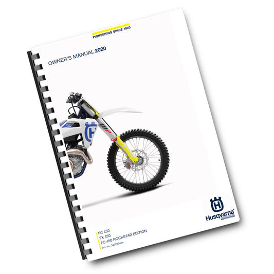 Official Husqvarna 2020 FC 450 & 450 Rockstar Edition, FX 450 Owners Manual (Digital & Physical Copy)