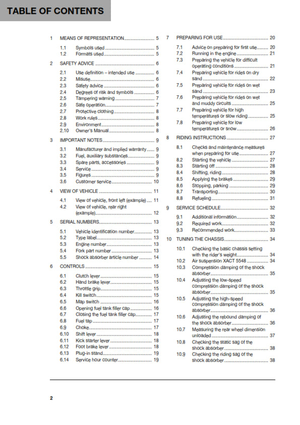 Official Husqvarna 2020 TC 250 Owners Manual (Digital & Physical Copy)