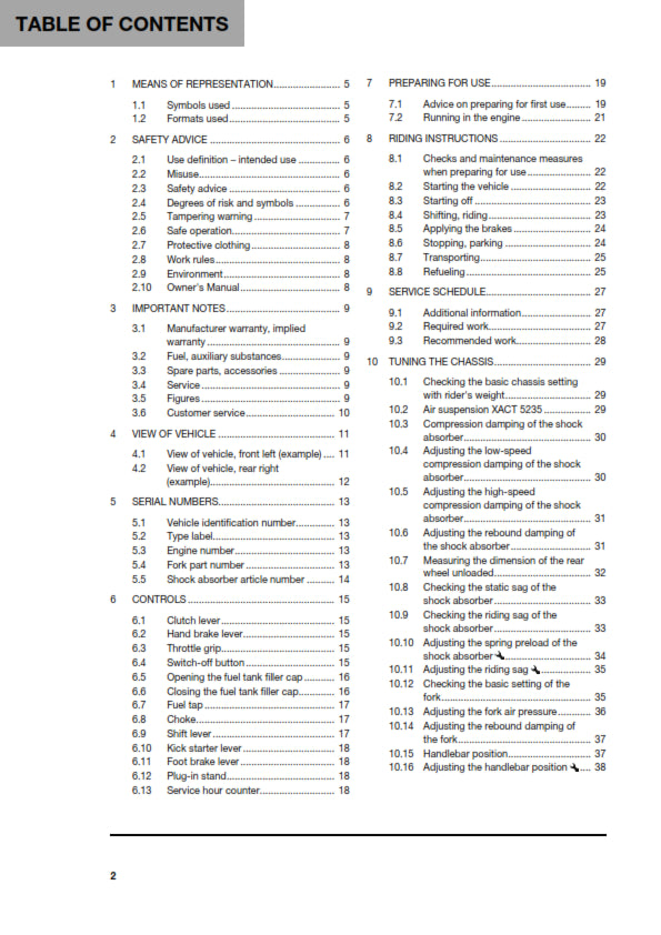 Official Husqvarna 2021 TC 65 Owners Manual (Digital & Physical Copy)