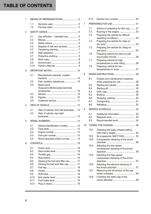 Official Husqvarna 2021 TC 85 19/16 & 17/14 Owners Manual (Digital & Physical Copy)