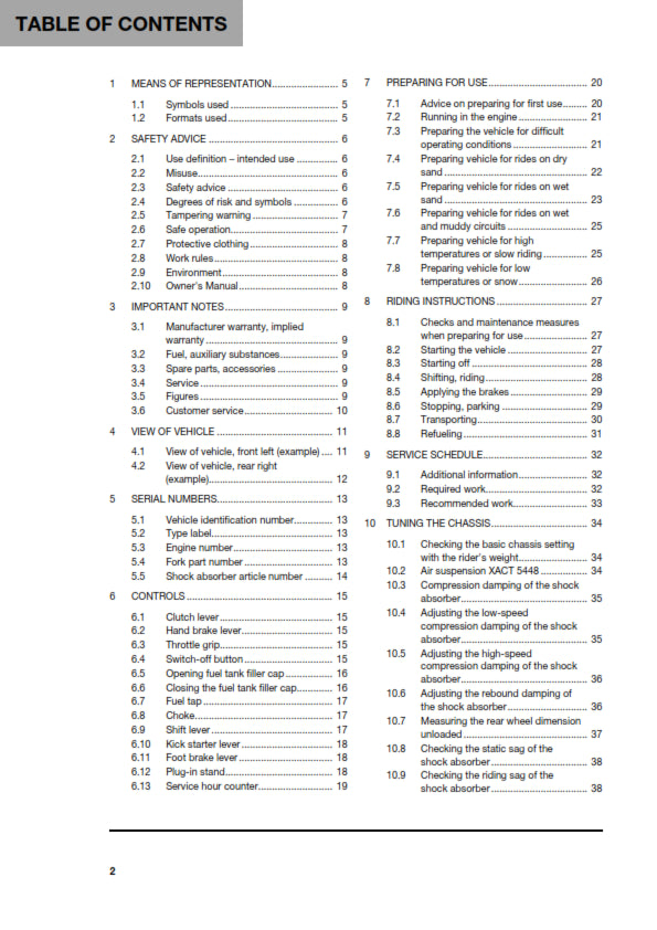 Official Husqvarna 2021 TC 125 Owners Manual (Digital & Physical Copy)