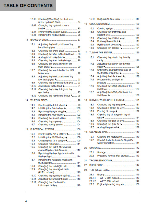 Official Husqvarna 2021 TE 250i, TE 350i & Rockstar Edition Owners Manual (Digital & Physical Copy)