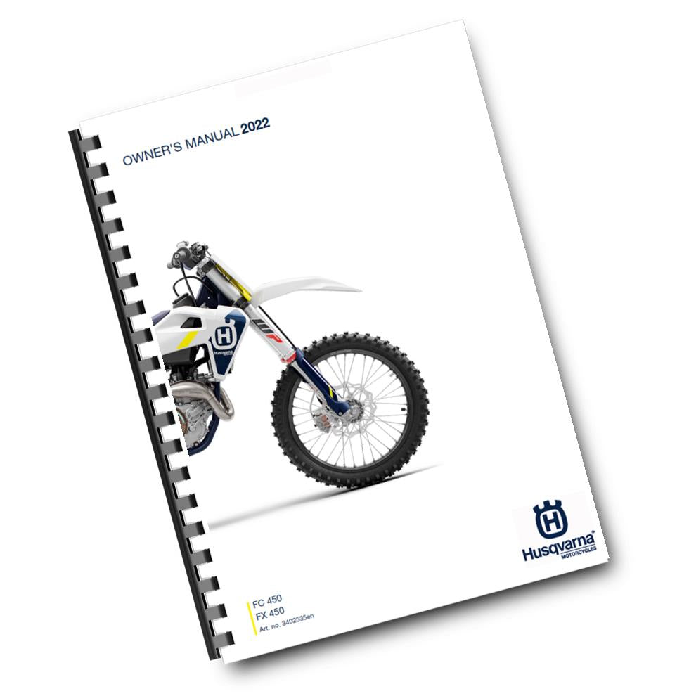 Official Husqvarna 2022 FC 450 & FX 450 Owners Manual (Digital & Physical Copy)