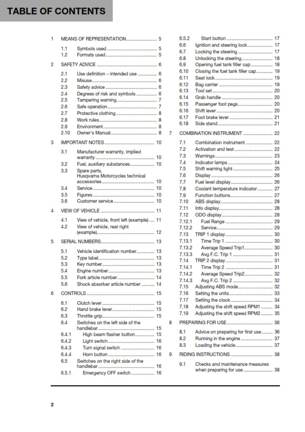 Official Husqvarna 2022 Svartpilen 250 Owners Manual (Digital & Physical Copy)