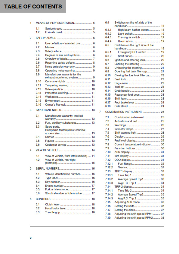 Official Husqvarna 2022 Svartpilen 401 US Owners Manual (Digital & Physical Copy)