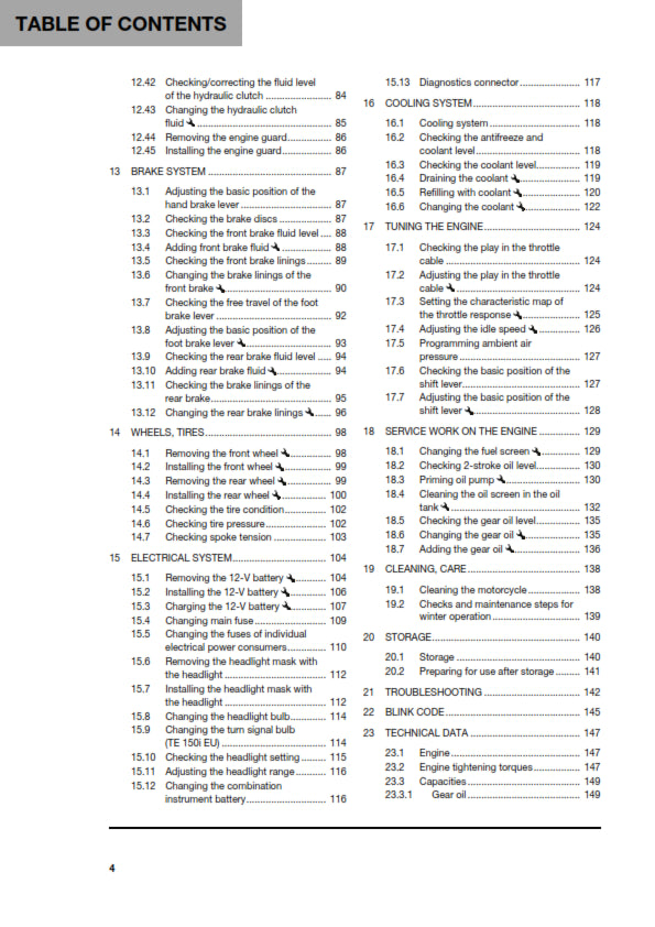 Official Husqvarna 2022 TE 150i Owners Manual (Digital & Physical Copy)