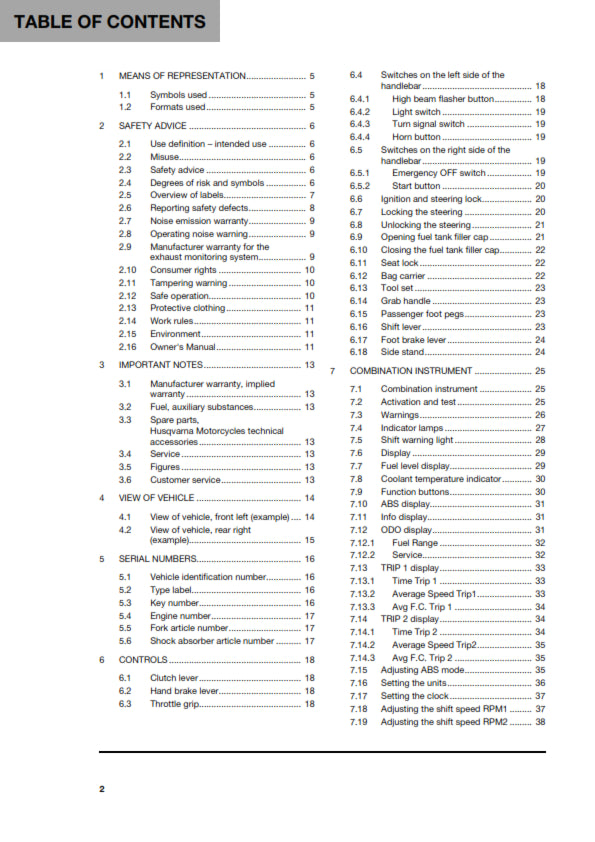 Official Husqvarna 2023 Svartpilen 401 US Owners Manual (Digital & Physical Copy)