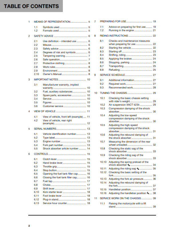 Official Husqvarna 2023 TC 65 Owners Manual (Digital & Physical Copy)