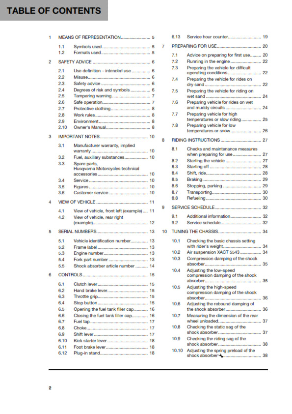 Official Husqvarna 2023 TC 85 19/16 & TC 85 17/14 Owners Manual (Digital & Physical Copy)