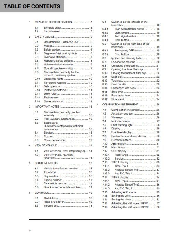 Official Husqvarna 2023 Vitpilen 401 US Owners Manual (Digital & Physical Copy)