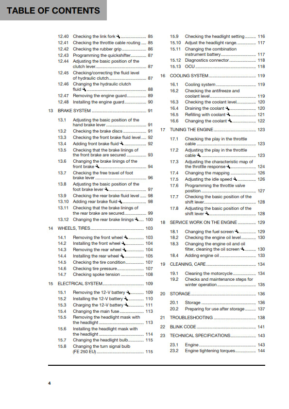 Official Husqvarna 2024 FE 250 Owners Manual (Digital & Physical Copy)