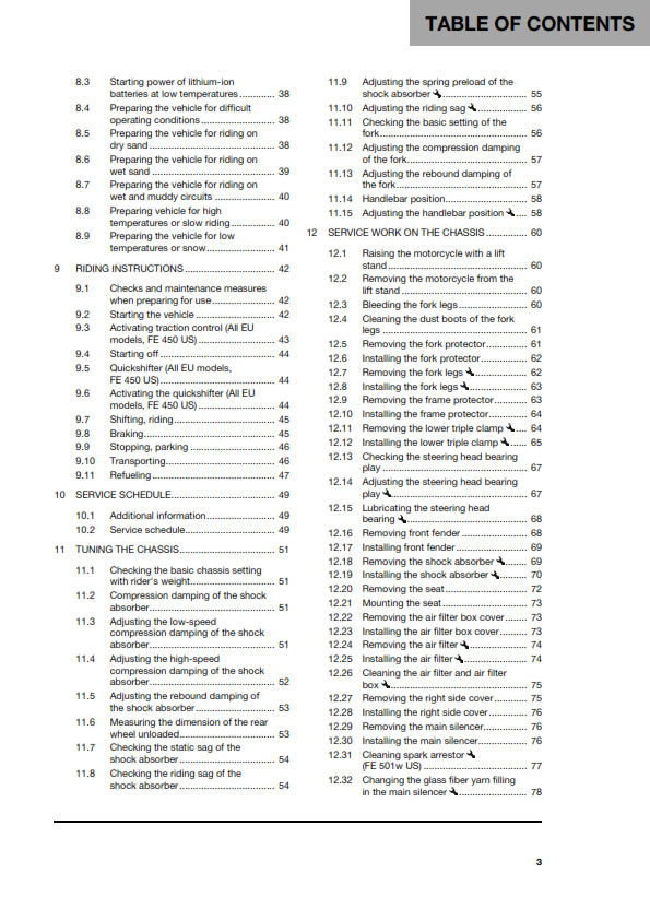 Official Husqvarna 2024 FE 450, 501 & 501w Owners Manual (Digital & Physical Copy)