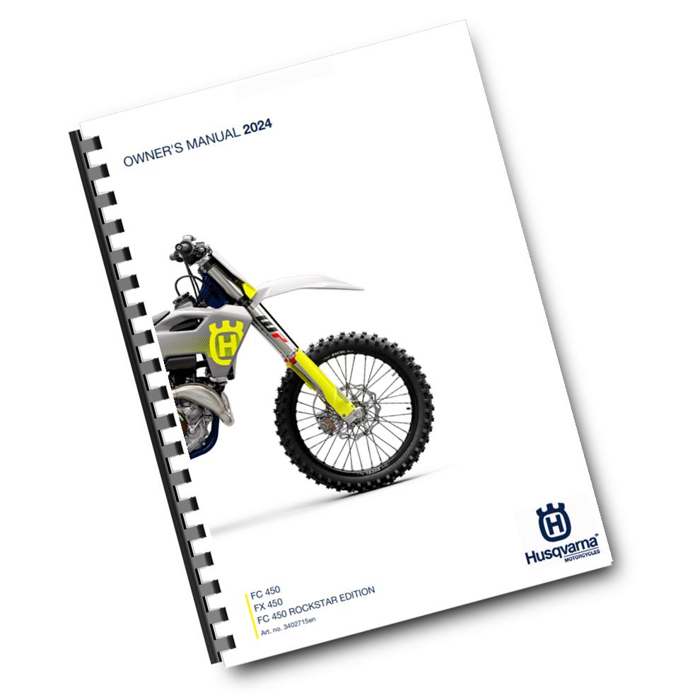 Official Husqvarna 2024 FC 450 & Rockstar Edition, FX 450 Owners Manual (Digital & Physical Copy)