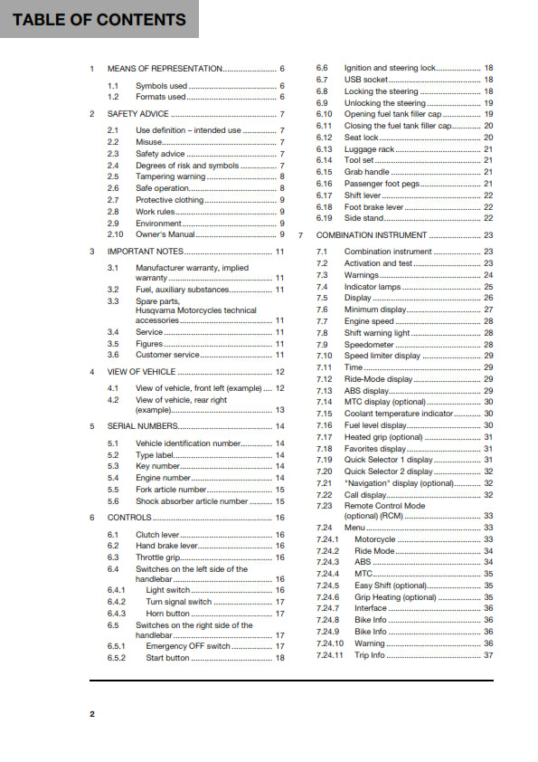 Official Husqvarna 2024 Svartpilen 401 Owners Manual (Digital & Physical Copy)