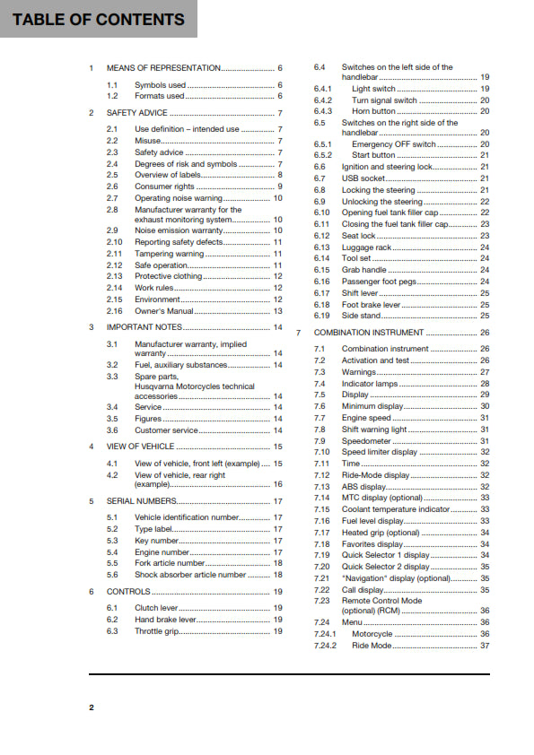 Official Husqvarna 2024 Svartpilen 401 US Owners Manual (Digital & Physical Copy)