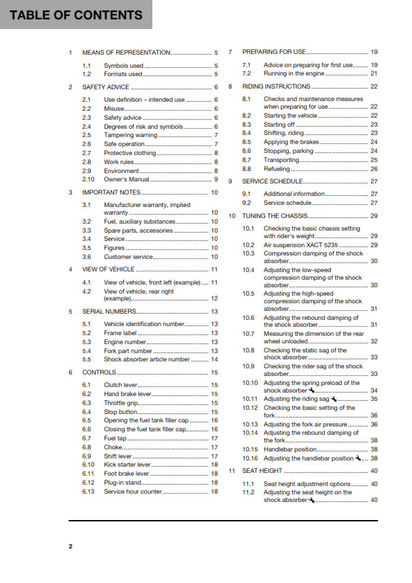 Official Husqvarna 2024 TC 65 Owners Manual (Digital & Physical Copy)