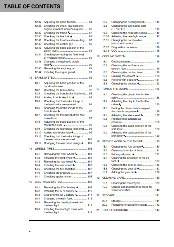 Official Husqvarna 2024 TE 150 Owners Manual (Digital & Physical Copy)