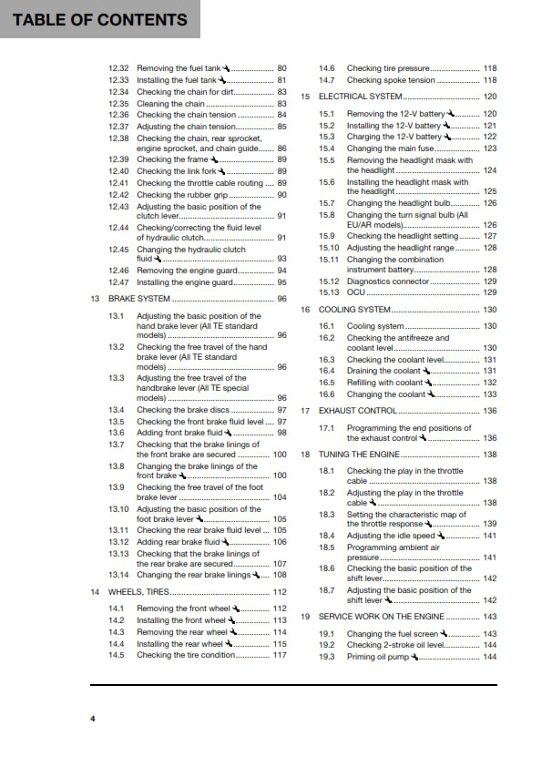 Official Husqvarna 2024 TE 250, 300 & 300 Pro Owners Manual (Digital & Physical Copy)