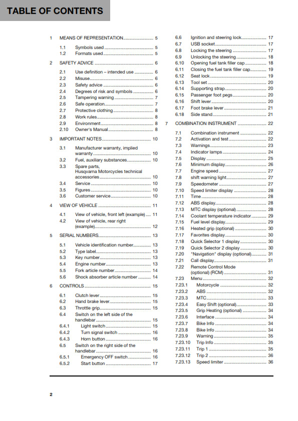 Official Husqvarna 2024 Vitpilen 125 Owners Manual (Digital & Physical Copy)
