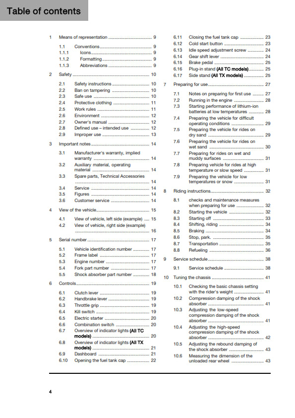 Official Husqvarna 2025 TC 250 & Heritage, TC 300 & Heritage, TX 300 & Heritage Owners Manual (Digital & Physical Copy)