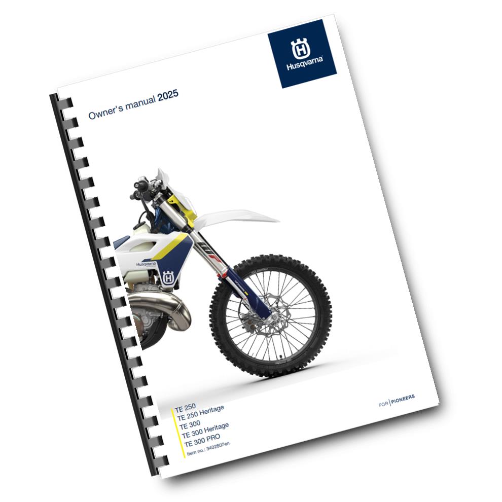 Official Husqvarna 2025 TE 250 & Heritage, TE 300, Heritage & Pro Owners Manual (Digital & Physical Copy)