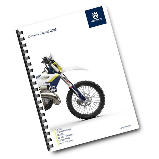 Official Husqvarna 2025 TE 250 & Heritage, TE 300, Heritage & Pro Owners Manual (Digital & Physical Copy)